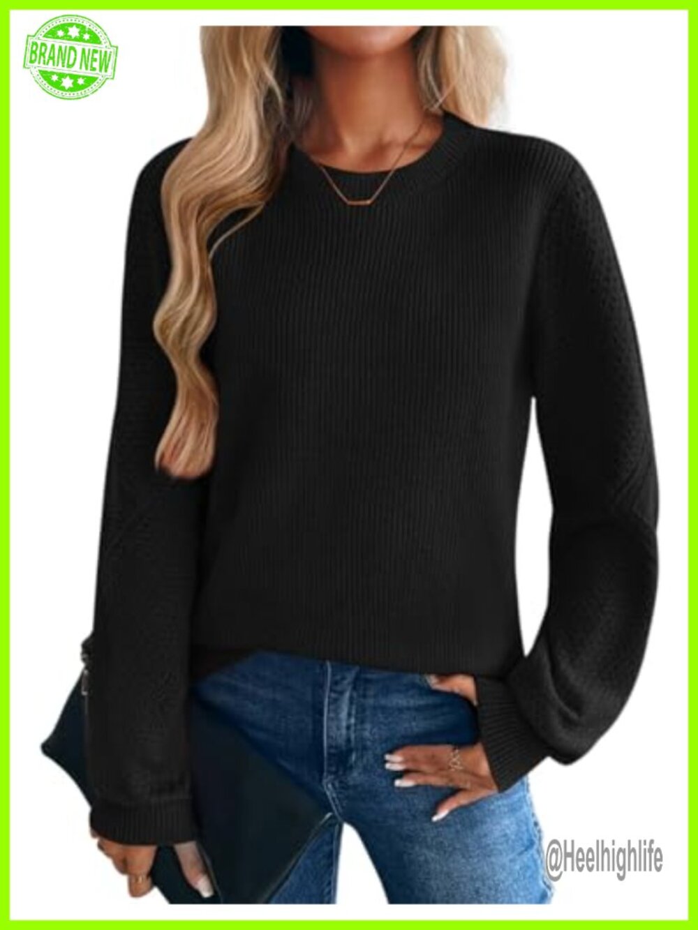 Zeagoo Womens Crew Neck Long Sleeve Knit Pullover Sweater Loose Fit